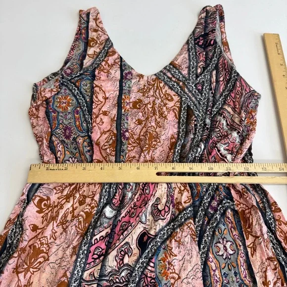 Venus Lascana Dress Womens Small Pink Paisley Boho Tiered Maxi Sleeveless - Picture 11 of 12